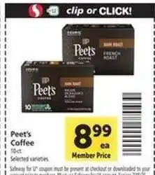 Safeway Peet's Coffee offer