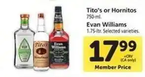 Safeway Tito's or Hornitos / Evan Williams offer