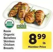 Safeway Rosie Organic Boneless Skinless Chicken Breasts offer