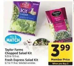 Safeway Taylor Farms Chopped Salad Kit & Fresh Express Salad Kit offer
