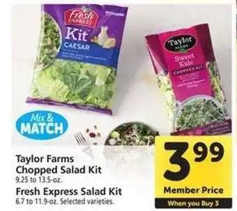 Safeway Taylor Farms Chopped Salad Kit & Fresh Express Salad Kit offer