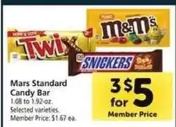 Safeway Mars Standard Candy Bar offer