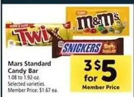 Safeway Mars Standard Candy Bar offer