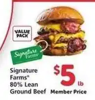 Safeway Signature Farms 80% Lean Ground Beef offer