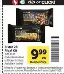 Safeway Bistro 28 Meal Kit offer