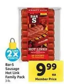 Safeway Bar-S Sausage Hot Link Family Pack offer