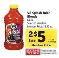 Safeway V8 Splash Juice Blends offer