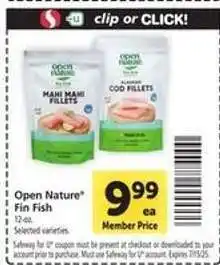 Safeway Open Nature Fin Fish offer