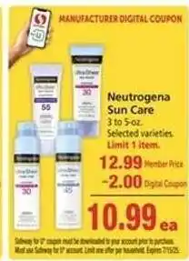 Safeway Neutrogena Sun Care offer