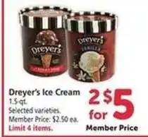 Safeway Dreyer's Ice Cream offer