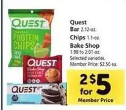 Safeway Quest Bar, Chips, Bake Shop offer