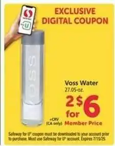 Safeway Voss Water offer