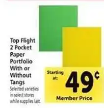 Safeway Top Flight 2-Pocket Paper Portfolio offer
