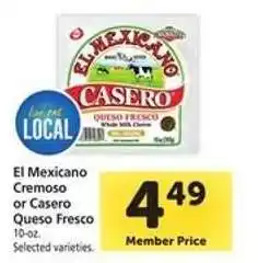Safeway El Mexicano Cremoso or Casero Queso Fresco offer