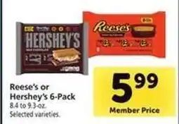 Safeway Reese's or Hershey's 6-Pack offer