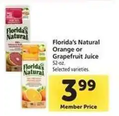 Safeway Florida's Natural Orange or Grapefruit Juice offer
