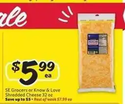 Winn Dixie SE Grocers or Know & Love Shredded Cheese offer