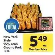 Safeway New York Style 95% Lean Ground Pork offer
