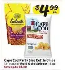 Winn Dixie Cape Cod Party Size Kettle Chips or Rold Gold Selects offer
