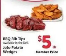 Safeway BBQ Rib Tips & JoJo Potato Wedges offer