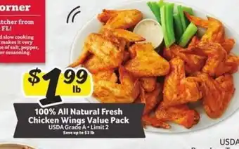 Winn Dixie 100% All Natural Fresh Chicken Wings Value Pack offer