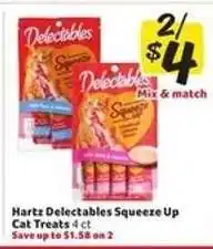 Winn Dixie Hartz Delectables Squeeze Up Cat Treats offer