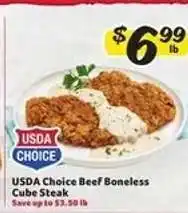 Winn Dixie USDA Choice Beef Boneless Cube Steak offer
