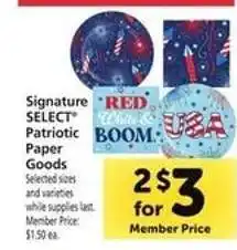 Safeway Signature SELECT Patriotic Paper Goods offer