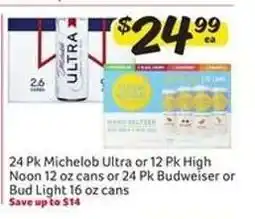 Winn Dixie Michelob Ultra, High Noon, Budweiser, Bud Light offer