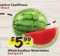 Winn Dixie Whole Seedless Watermelon offer