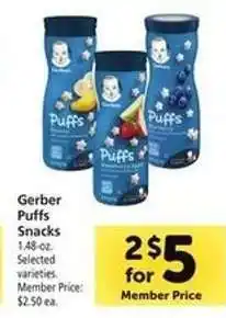 Safeway Gerber Puffs Snacks offer
