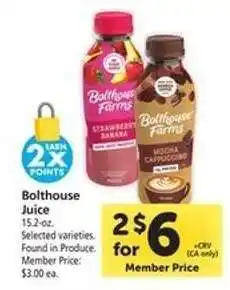 Safeway Bolthouse Juice offer
