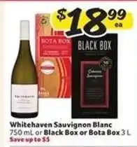 Winn Dixie Whitehaven Sauvignon Blanc or Black Box or Bota Box offer