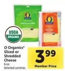 Safeway O Organics Sliced or Shredded Cheese offer