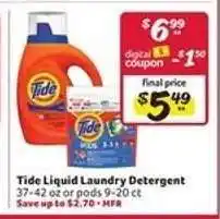 Winn Dixie Tide Liquid Laundry Detergent offer