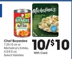 Kroger Chef Boyardee or Michelina's Entrée offer