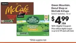 Kroger Green Mountain, Donut Shop or McCafé K-Cups offer