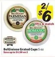 Winn Dixie BelGioioso Grated Cups offer