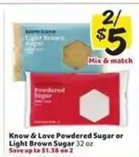Winn Dixie Know & Love Powdered Sugar or Light Brown Sugar offer