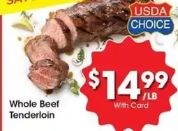 Kroger Whole Beef Tenderloin offer