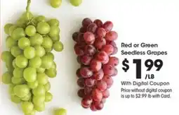 Kroger Red or Green Seedless Grapes offer