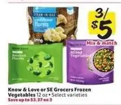 Winn Dixie Know & Love or SE Grocers Frozen Vegetables offer