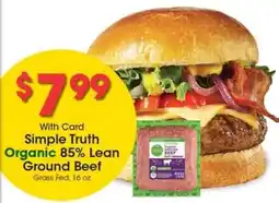 Kroger Simple Truth Organic 85% Lean Ground Beef offer