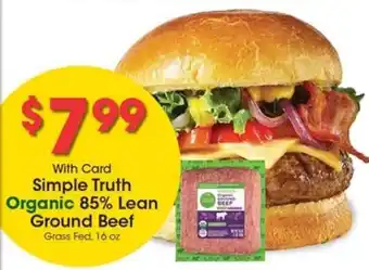 Kroger Simple Truth Organic 85% Lean Ground Beef offer