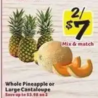 Winn Dixie Whole Pineapple or Large Cantaloupe offer