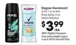 Kroger Degree Deodorant offer