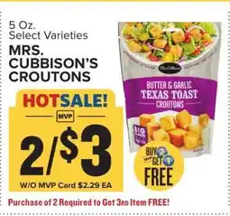 Food Lion Mrs. Cubbison's Croutons offer