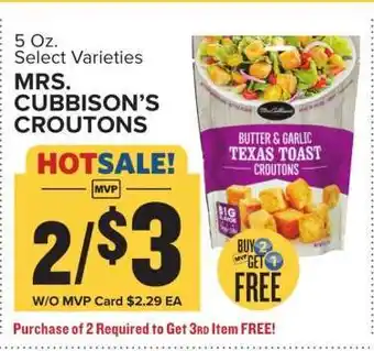 Food Lion Mrs. Cubbison's Croutons offer