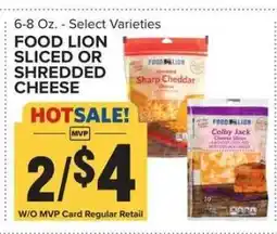 Food Lion FOOD LION SLICED OR SHREDDED CHEESE offer