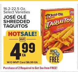 Food Lion JOSÉ OLÉ SHREDDED TAQUITOS offer